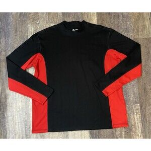 Vintage ASICS Black Red Training Long Sleeve Shirt XL Running 90s Made in USA